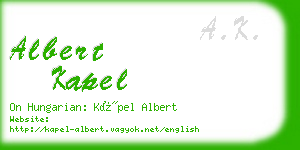 albert kapel business card